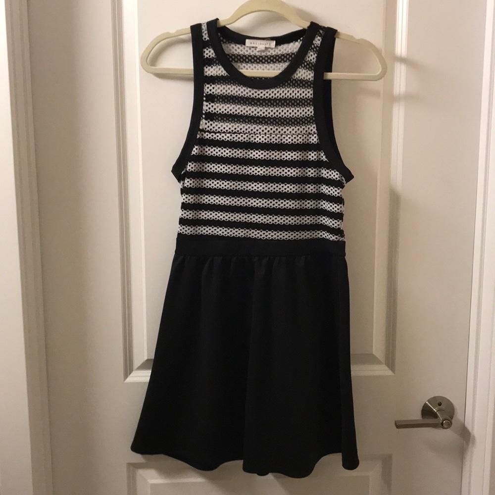 Socialite black and white striped dress